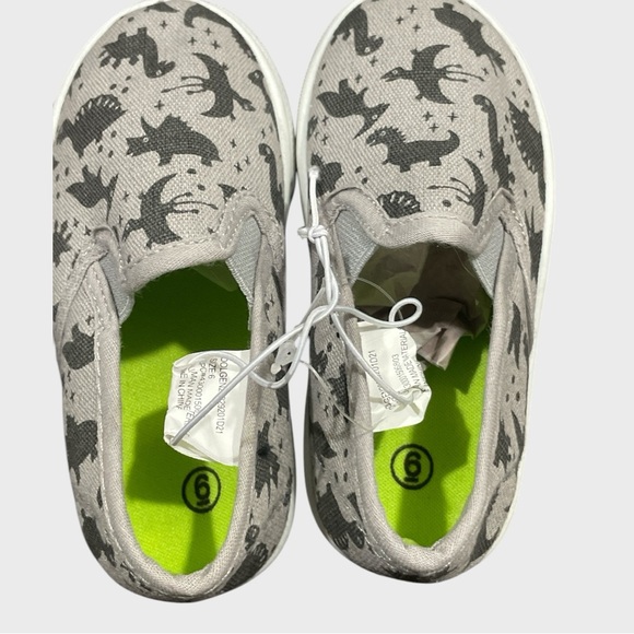 Toddler Dinosaur Print Slip-On Shoes - Gray Size 6 - Picture 6 of 8